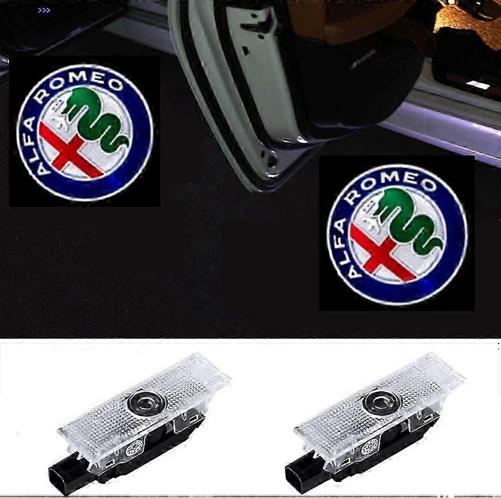2er-pack Autotürleuchten Logo-projektor Geisterlichter Einstiegslichter Willkommens-emblem-lampe Für Alfa Romeo Stelvio (2017-2018) Giulia (2017-2018)