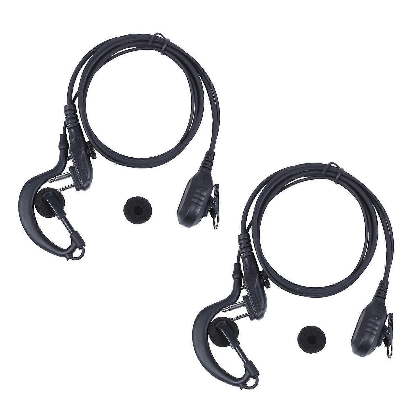 2x Ptt-headset Mit Mikrofon-ohrhörer Für Hyt Hytera Walkie-talkie-modelle Tc-500 Tc-518 Tc-580 Tc-446s Tc-600 Tc-610 Tc-620 Tc-618 Tc-700 Schwarz