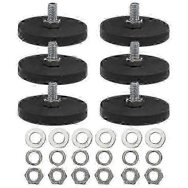 6-teiliges Magnet-autohalterungsset: Runde Magnete Mit Gummierter Kennzeichenhalterung – Starke Magnete Für Sicheren Halt Schwarz 4,3 X 4,3 X 2,2 Cm