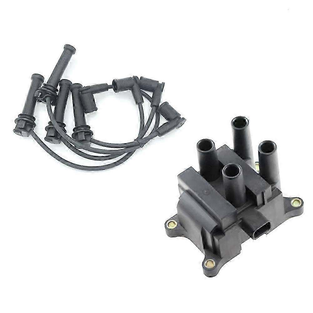 Satz Zündspule + Zündkabel Für Ford Focus 12 15 1.6 Ecosport Escort Fiesta 13 1.5 Ys6f12280b1a Cm5g12029fc Jh3 Schwarz