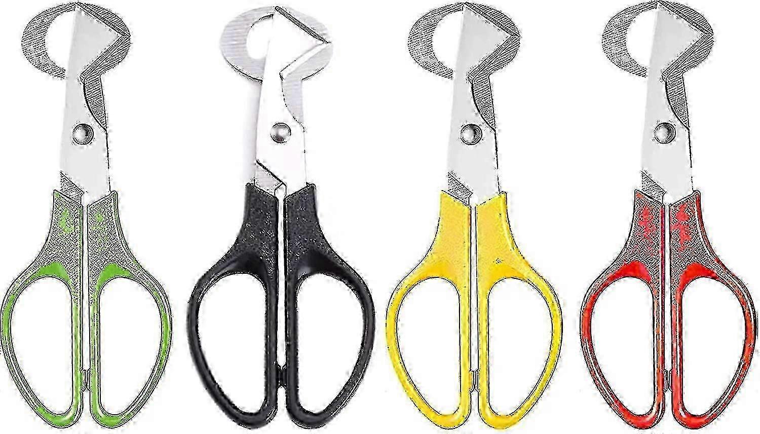 4-teiliges Wachteleier-scheren-set Aus Edelstahl – Eiertrenner Und -öffner Für Zuhause, Küche Und Gastronomie (rot, Grün, Gelb, Schwarz)