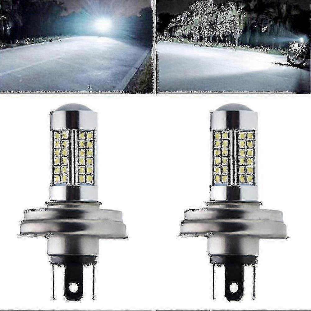 Stück P45t R2 66smd Led-scheinwerferlampen, Fern-/abblendlicht, Kompatibel Mit Roller Und Moped, Weiß 6000k, 6v/12v