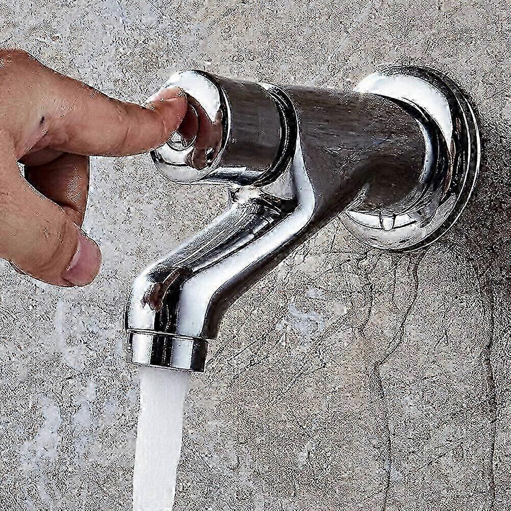 Druckarmatur, Einteilige Kaltwasser-wandmontage Aus Edelstahl, Selbstschließend, Waschbeckenarmatur, Wandmontage Für Badezimmer, Zuhause, Hotel (a) C-new
