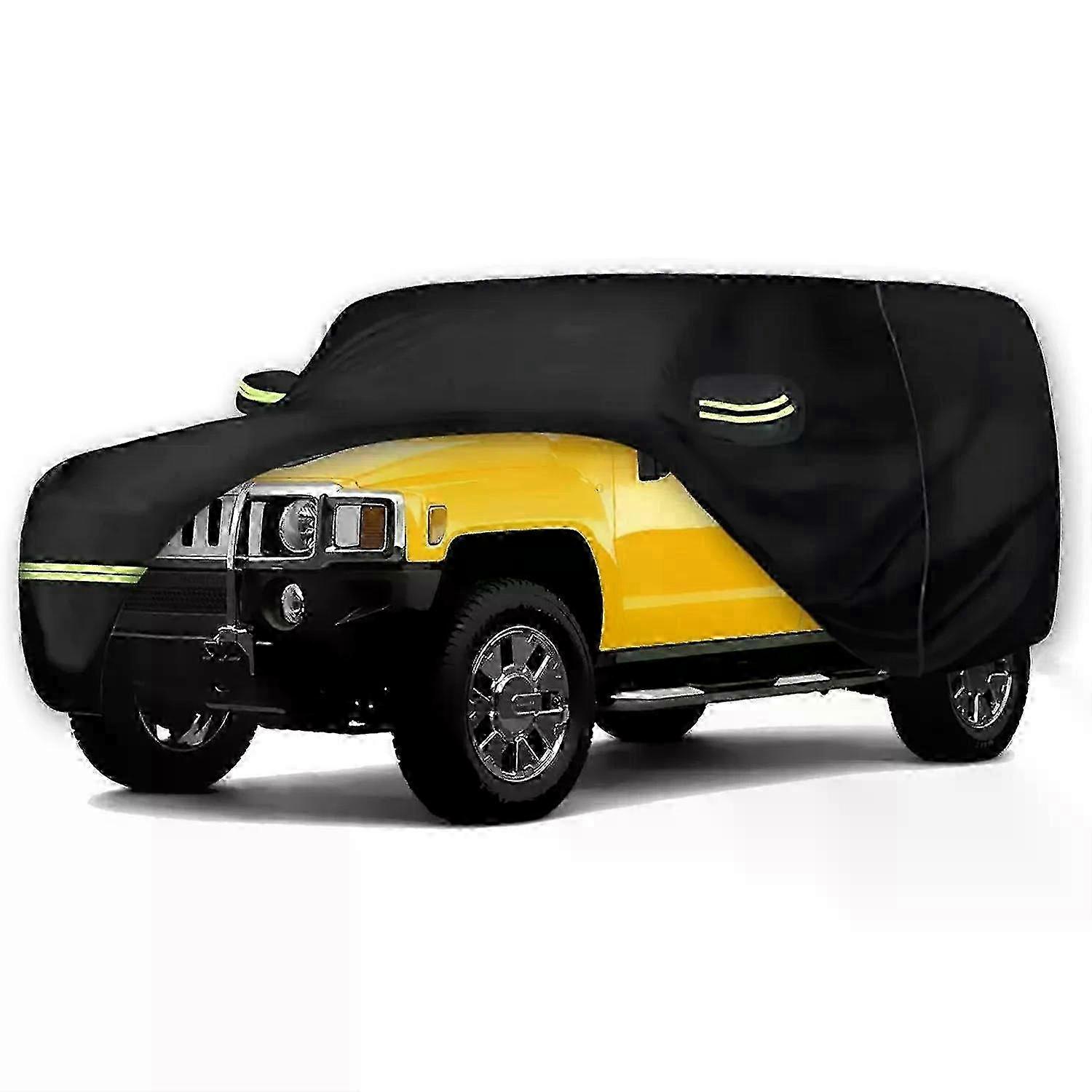 Schwarze, Maßgefertigte, Wasserdichte Autoabdeckung Für Hummer H2 Suv 2002-2009, Robuster Schutz Für Alle Jahreszeiten