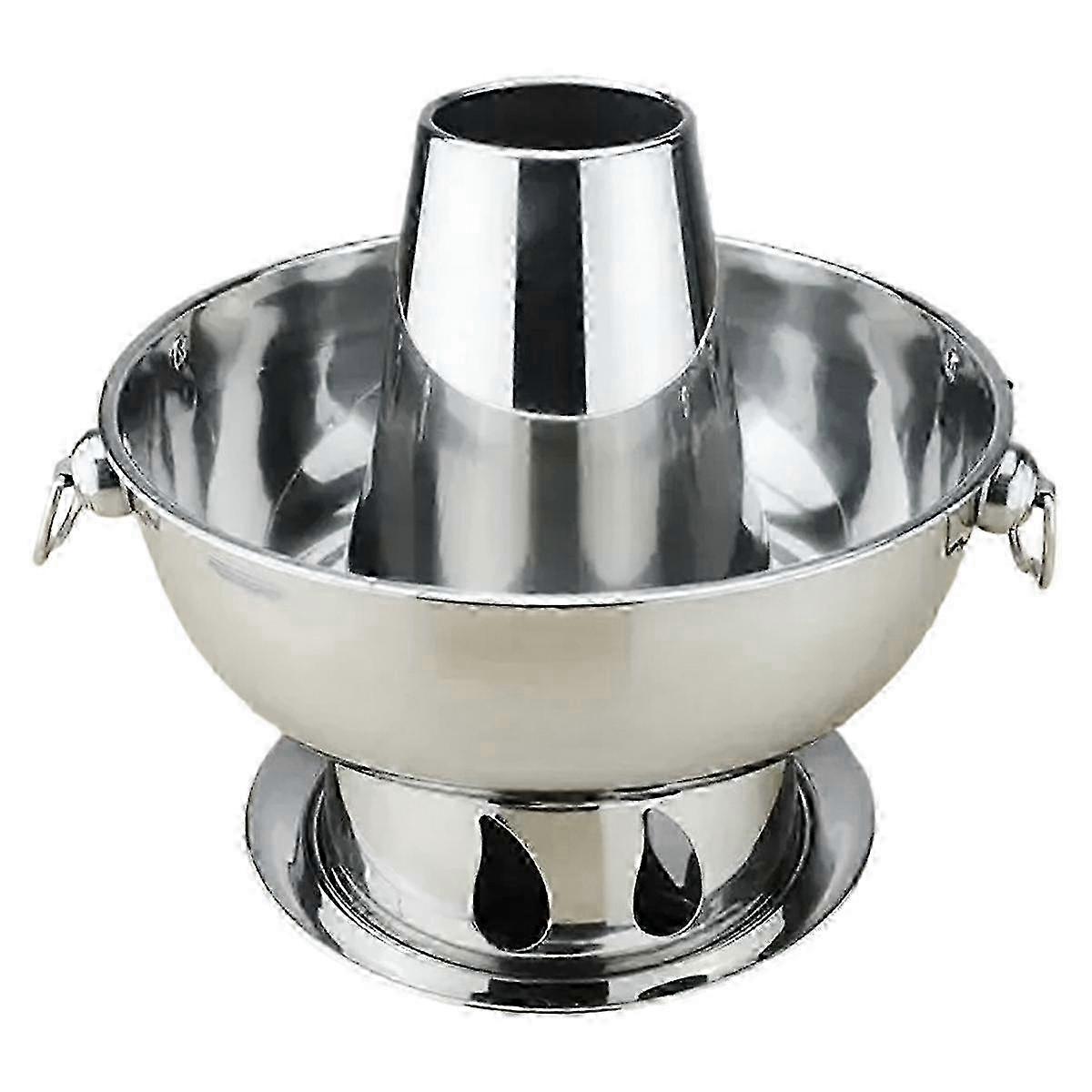 Hochwertiger Edelstahl-hotpot Mit 1,8 Litern Fassungsvermögen, Ideal Für Chinesisches Lammfondue, Holzkohle-hotpot Und Picknicks Im Freien (jh2cdb3).