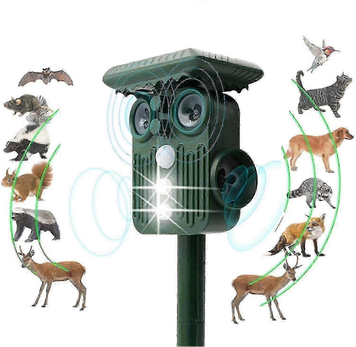 Ultraschall-solar-wildvertreiber – 5 Einstellbare Modi – Vertreibt Rehe In 48 Stunden – Qh Bb