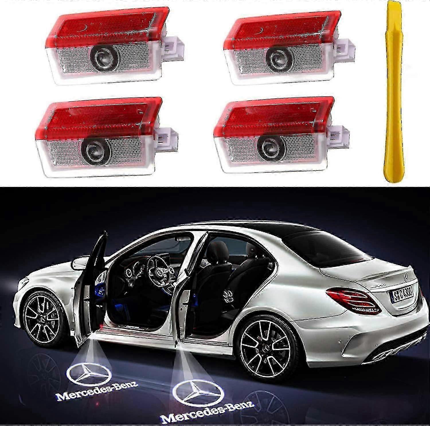 Stück Led-türbeleuchtung Mit Logo, 3d-geisterprojektor Für Abcemg Amg Gl Gla Glc Gle Gls Klasse W166 W176