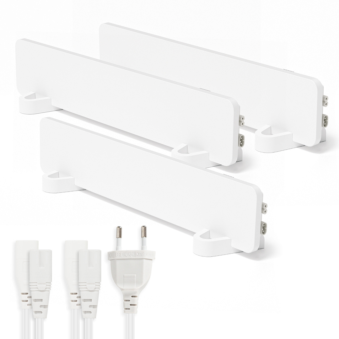 Jiubiaz 3 Infrarot-heizpaneele Je 50 W, Ip44, Mit 2 Verbindungskabeln, Weiß