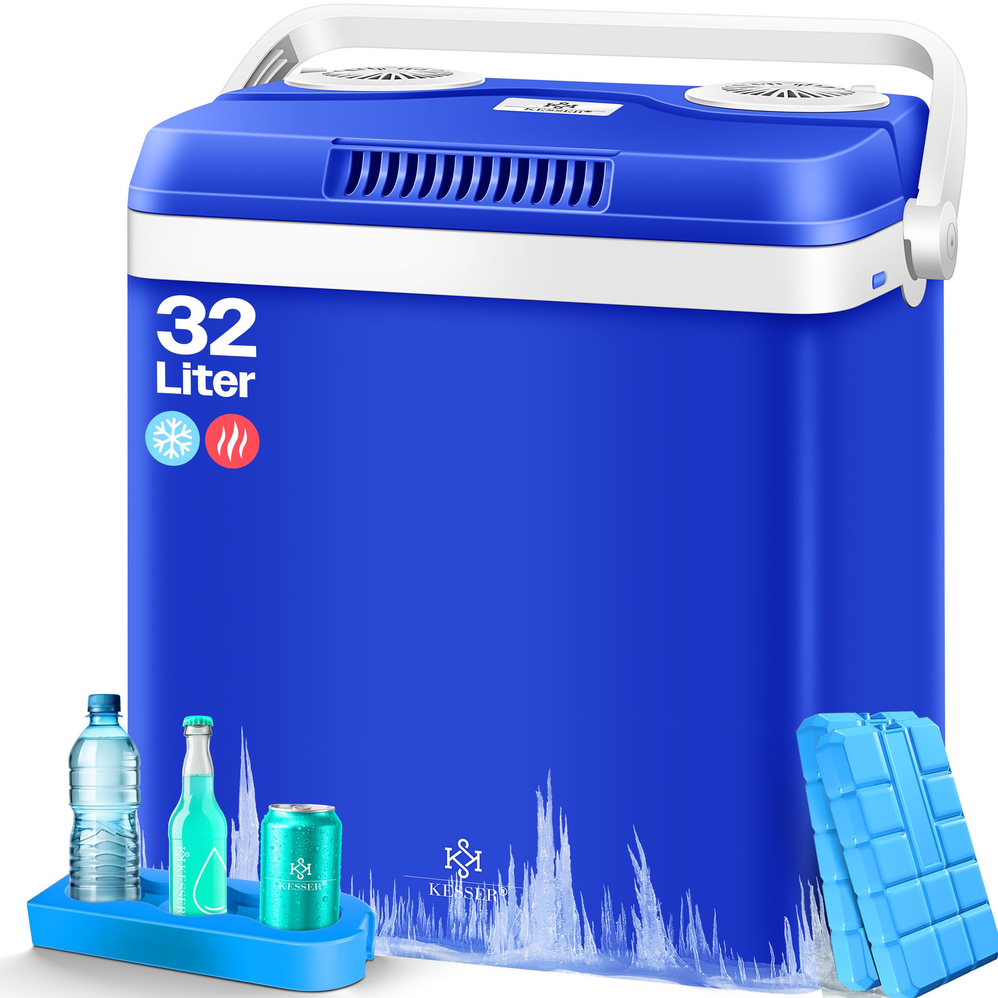 Kesser® Kühlbox, 12v/230v, Warmhaltebox - 32 Liter, Blau