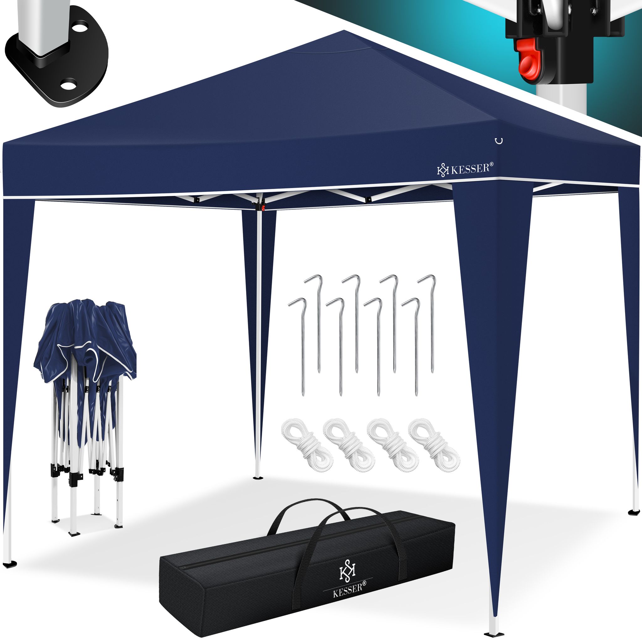 Kesser® Faltpavillon 3x3 M, Wasserdicht, Uv-schutz 50+ - Blau