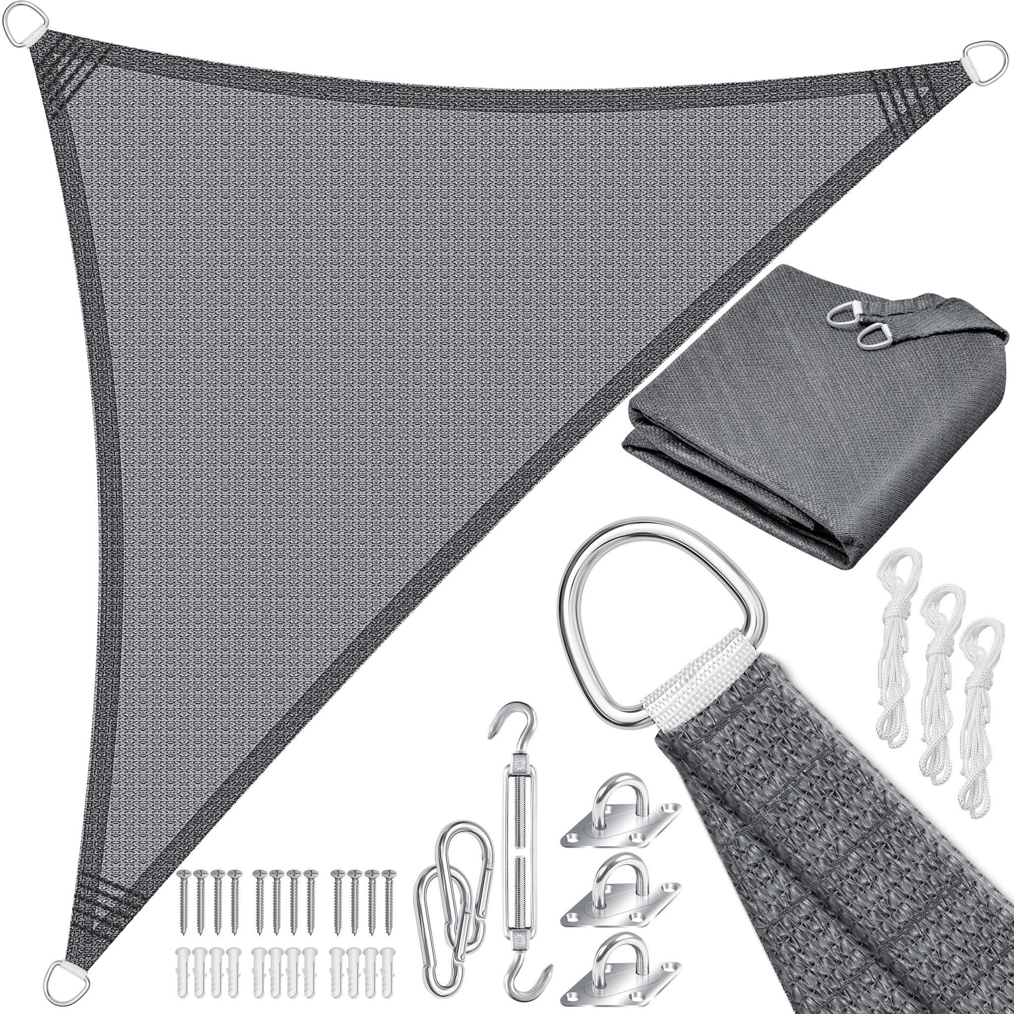 Kesser® Sonnensegel Hdpe - 4.2 X 4.2 X 6 M, Dreieck, Grau