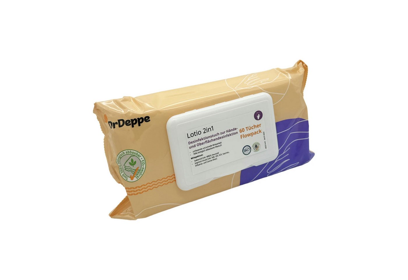Dr.Deppe Lotio 2in1 - Desinfektionstücher - Flowpack Reinigungstücher (Cellulose) Bild 3