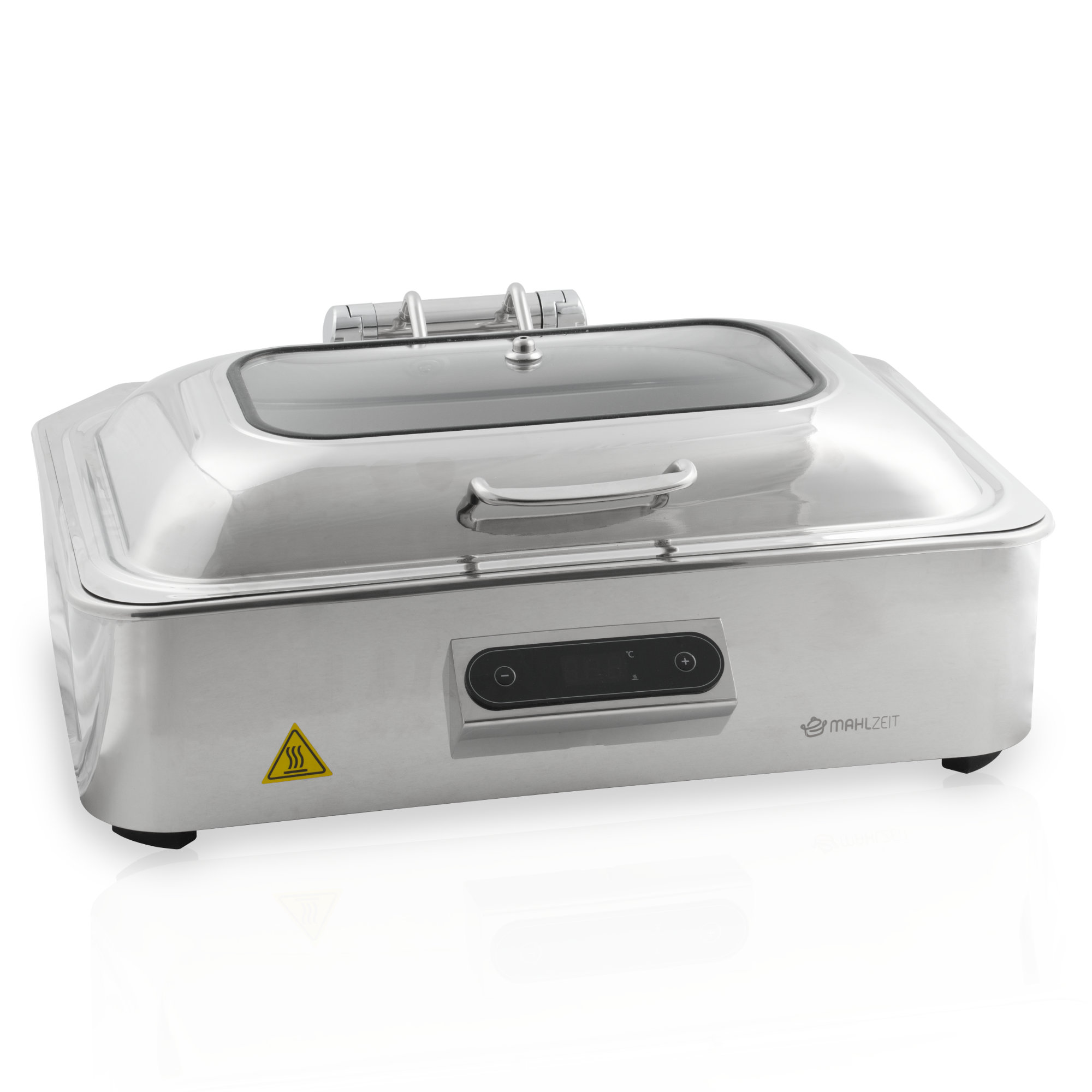 Mahlzeit Buffetwärmer, 9,5 Liter, 600 W, 220–240 V, Edelstahl Speisewärmer Mit Display, Chafing Dish & Warmhalteplatte