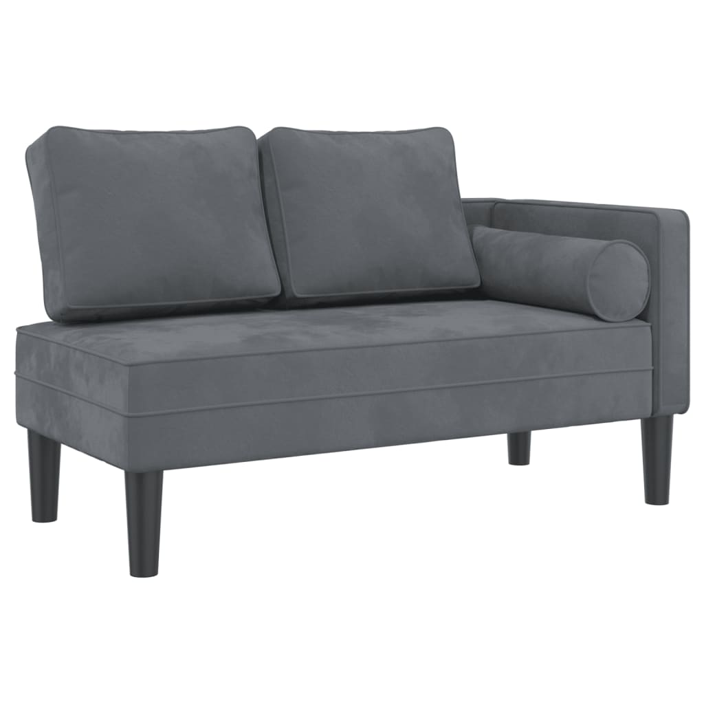 Maison Exclusive - Chaiselongue Mit Kissen Dunkelgrau Samt