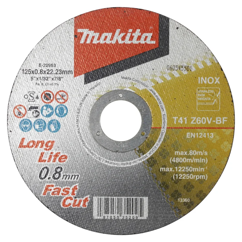 Makita E-22953 Trennscheibe Inox, Z60v, 125x0,8x22,23mm