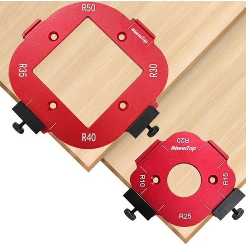 2-teilige Aluminium-frässchablone R10-r50, 8-in-1-holzfrässchablone, Zusatzwerkzeug Für Bogenfräsen, Ideale Frässchablone Für Schreiner Und Heimwerker