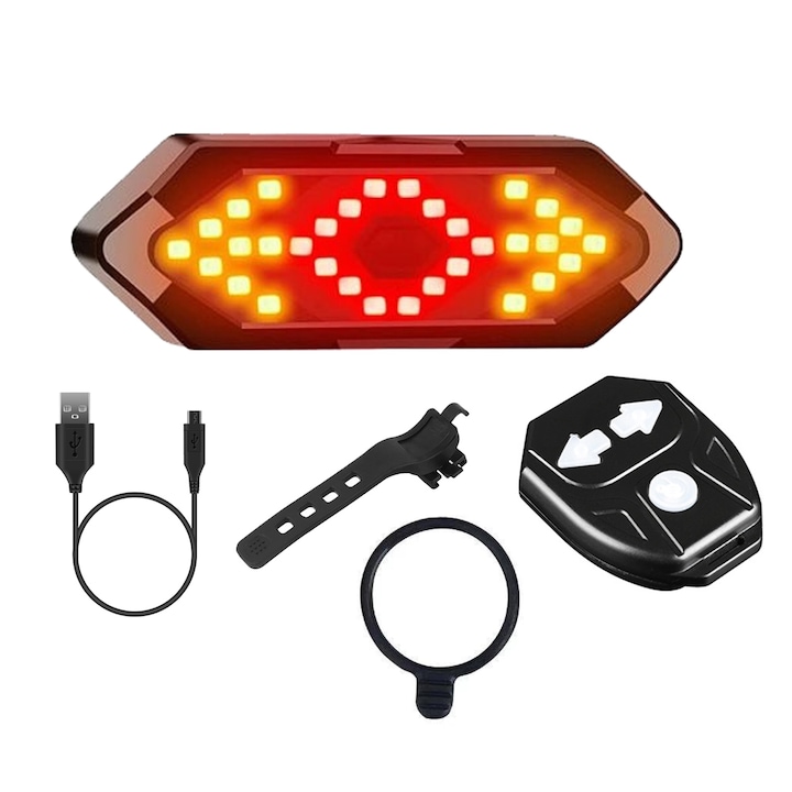 Fahrradsignal-set, Zggzerg, Inklusive Hupe, Usb-ladefunktion, 5 Lichtmodi, Ip65 Wasser- Und Staubgeschützt, Einfache Montage, Schwarz