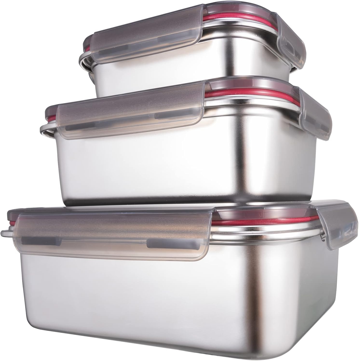 Frischhaltedosen Aus Edelstahl/luchbox Mit Luftdichtem Deckel 3er Set/meal Prep Vorratsdose Lebensmittelbehälter Für Die Küche