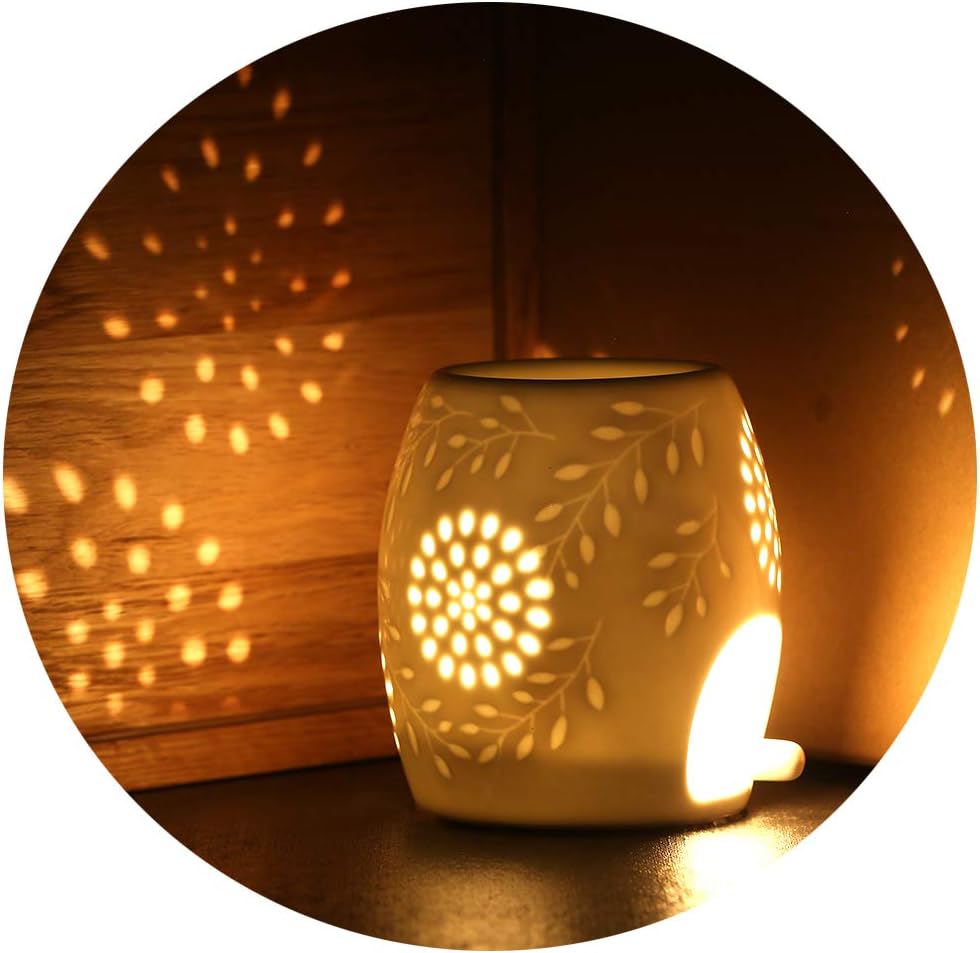 Aromalampe Teelichthalter Duftlampe Aus Keramik Weiß Mit Der Candle Löffel Aroma Diffuser