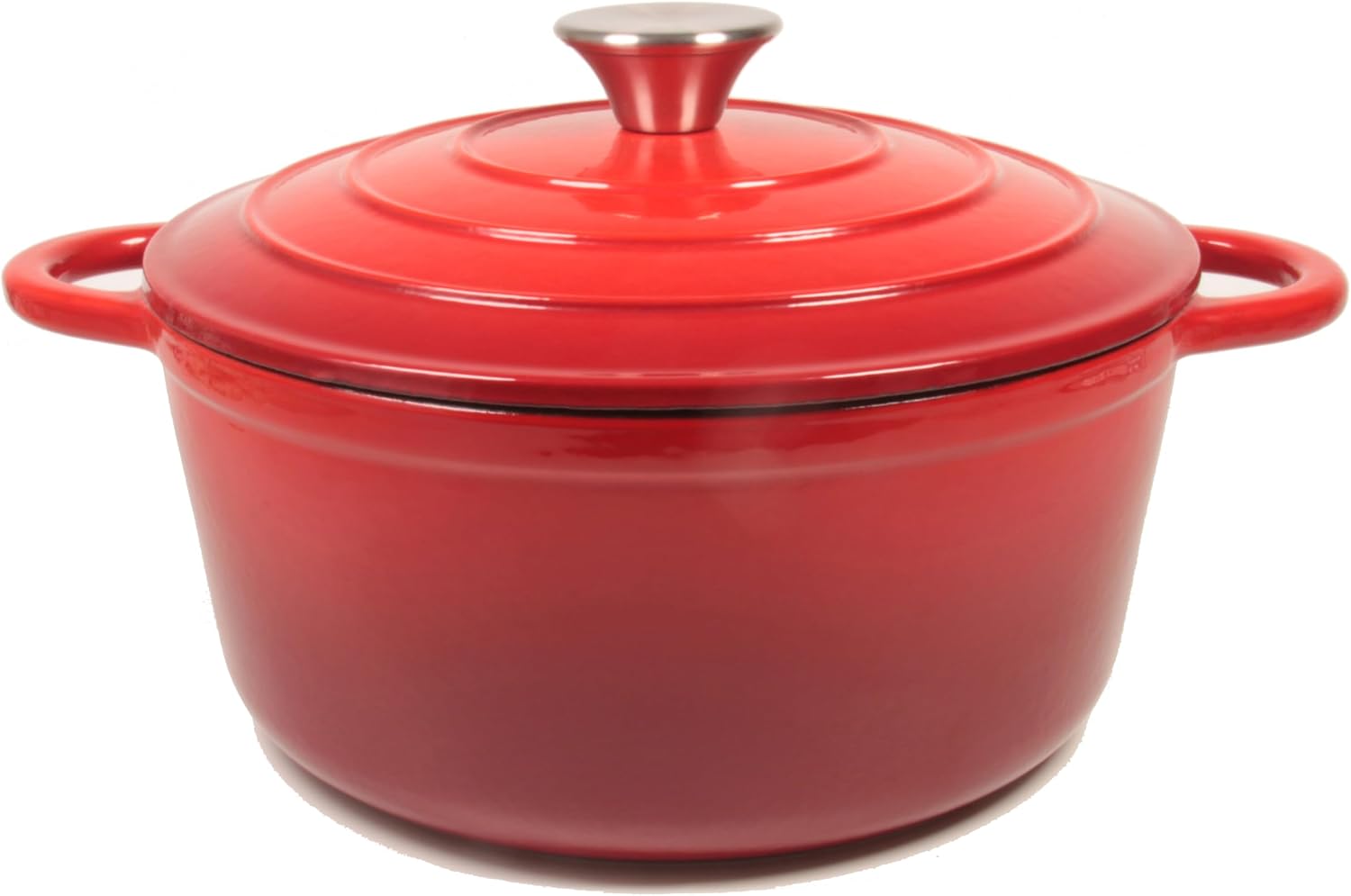 Topf Bratentopf Schmortopf Brotbacktopf Mit Deckel Und Griffen 22cm/3l Rund Rot Emaille Bräter Mit Deckel Backofengeeignet Induktion Zum Braten