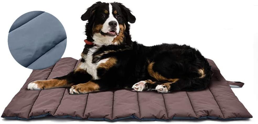 Wasserdichte Hundematte Für Outdoor, Waschbares Hundebett, Antistatik, Hygienisch, Faltbar, Große Reisedecke Für Haustier 110x68 Cm (braun/blau)