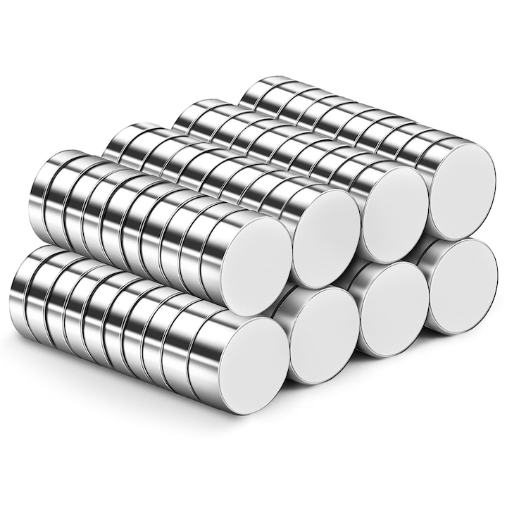 Set Mit 80 Runden Magneten Von Nuodwell, Ideal Für Whiteboard, Kühlschrank, Heimwerkerprojekte, Küche Und Büro. Starke Magnetkraft, Robust Und Langlebig. 10 X 2 Mm, Silberfarben.