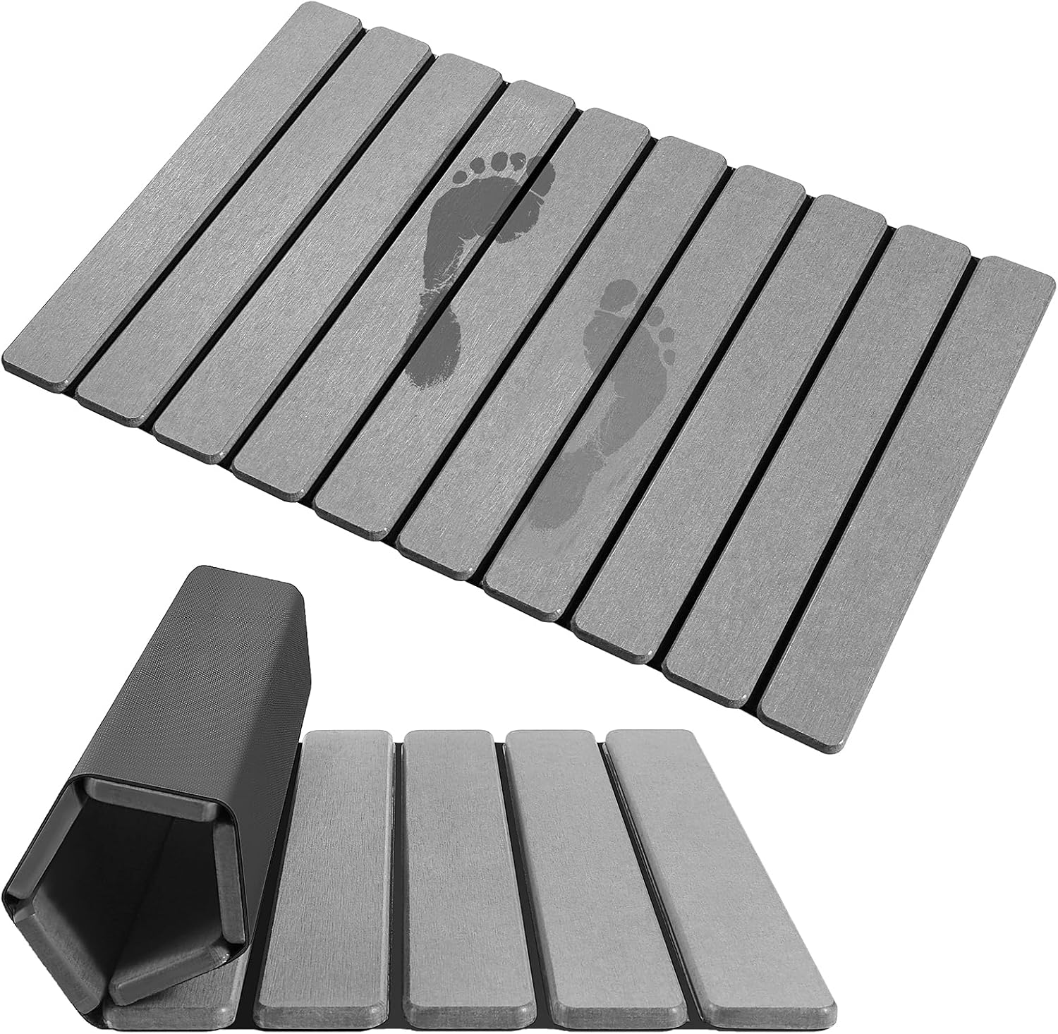 Kieselgur Badematte , Faltbar Duschvorleger Badvorleger Schnell Trocknend, Bad Matte 60x39cm Super Saugfähig Badezimmermatte Badezimmerteppich