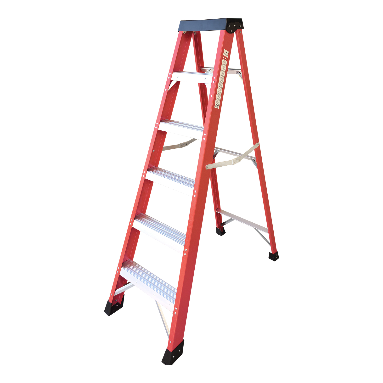 3-stufige Einseitige Glasfaser-leiter, Isolierend, Belastbar Bis 150 Kg, Rot