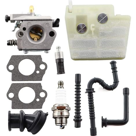 1 Kit Carburateur Pour Stihl 024 026 Ms240 Ms260 Walbro Wt-194 Avec Filtre À Air Collecteur D'Admission