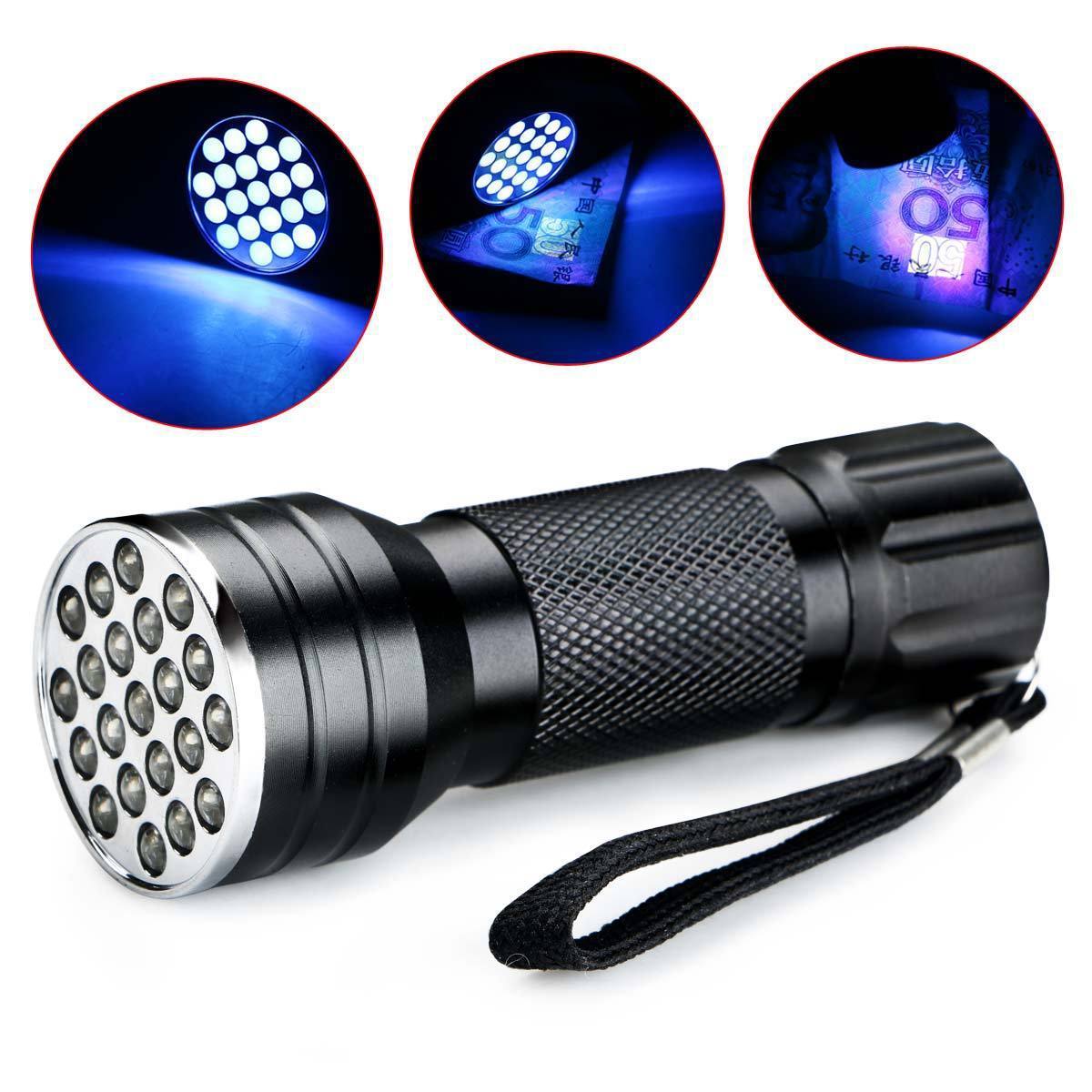 Uv-led-schwarzlicht-taschenlampe, 21-watt-birne, Breiter Ausleuchtungsbereich.