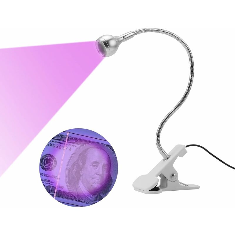 3w Usb Uv-led-lampe, Plug & Play, Silber/lila Ausführung.