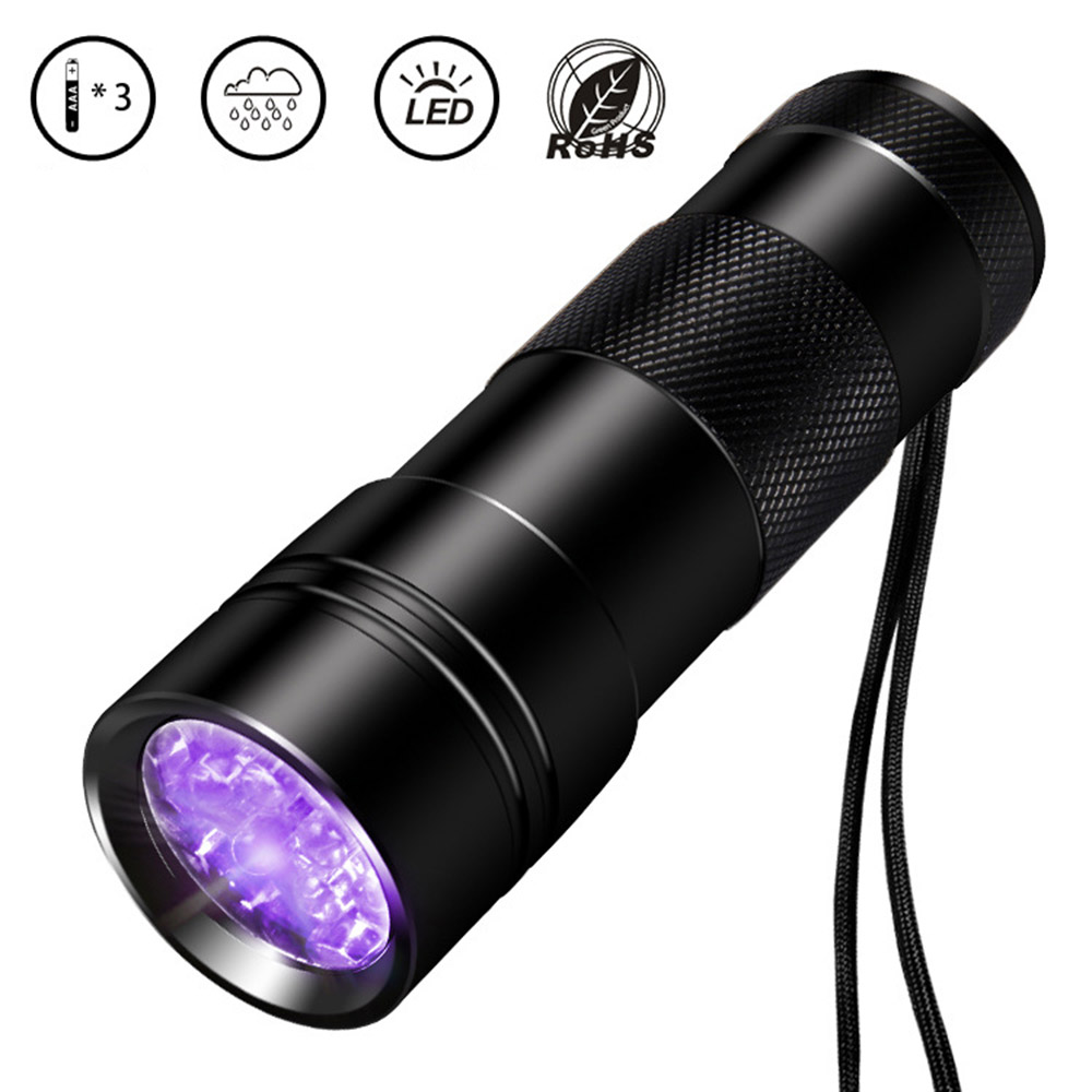 Uv-taschenlampe Mit 12 Leds, Licht Zur Punktuellen Detektion.