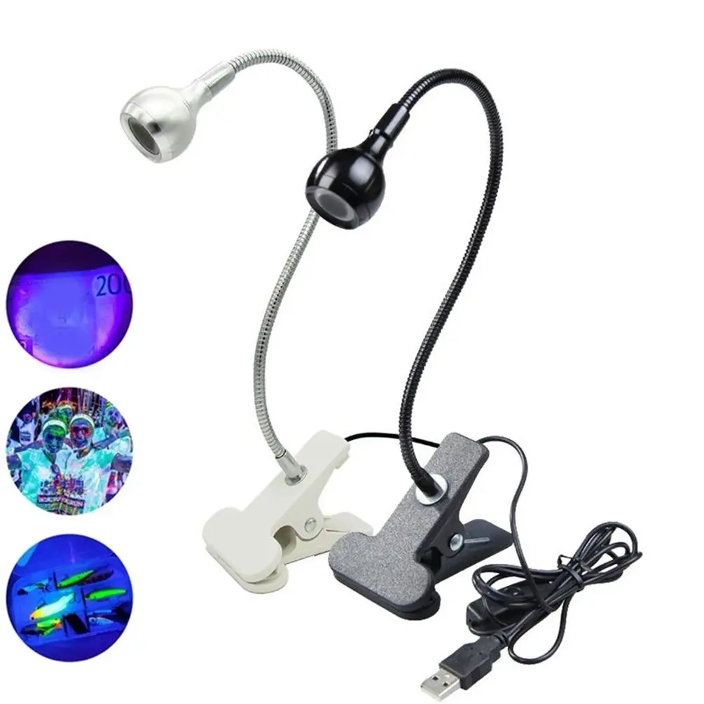 Uv-led-lampe Mit Klemme, Flexiblem Metallschlauch, Usb-anschluss