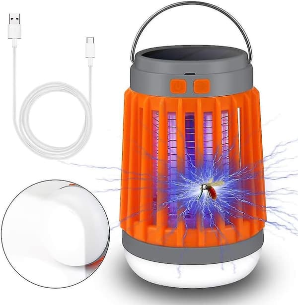 Solar-campinglampe Mit Uv-licht, Insekten- Und Mückenvernichter, Ip67 Wasserdicht, Tragbar, Für Den Einsatz Im Zelt.