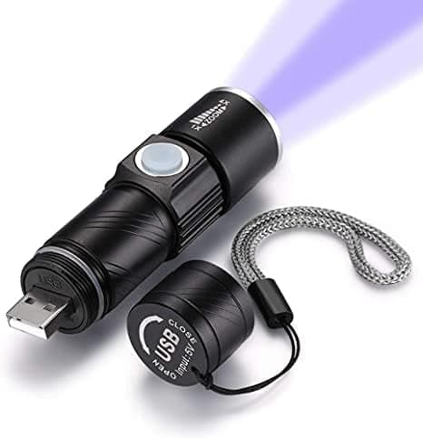 Mini-uv-lampe, Wiederaufladbares Schwarzlicht Zur Erkennung Von Tierflecken Und Zur Harzaushärtung, Verstellbarer Reflektor.