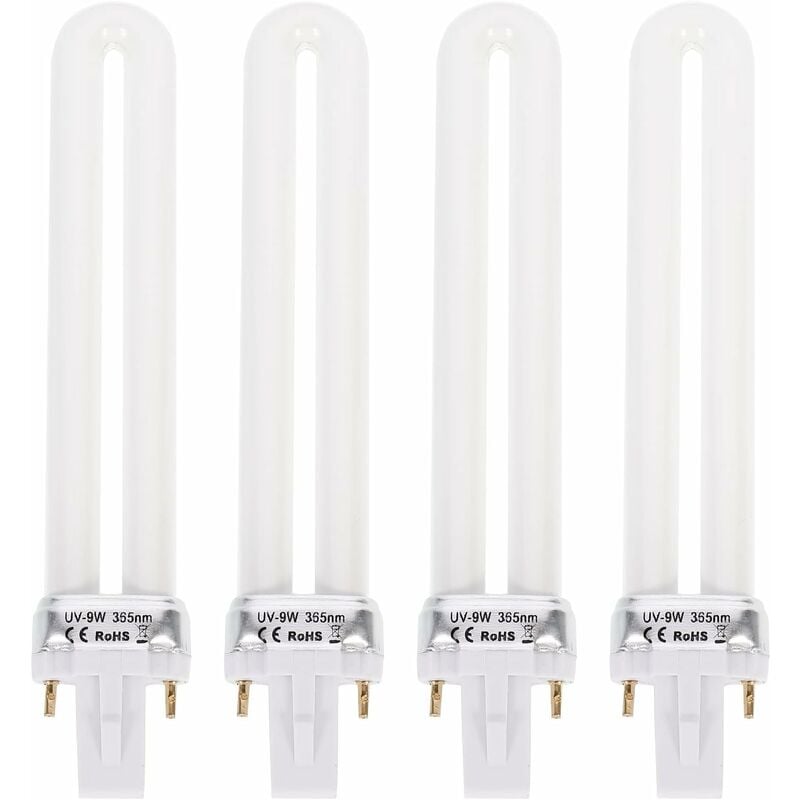 Set Mit 4 Phototherapielampen, 9 W, 365 Nm. Hinweis: Ce- Und Rohs-zertifizierung Vorhanden.