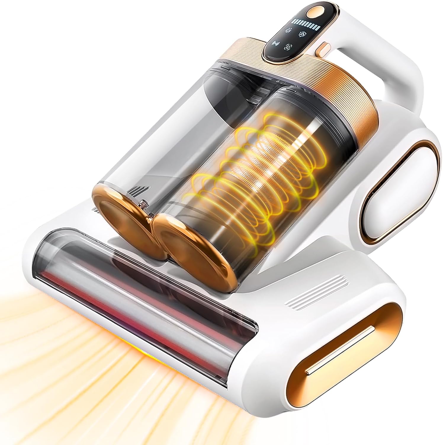 Kabelloser Matratzenstaubsauger, 16 Kpa Bettstaubsauger Mit 253,7 Nm Uv-c-licht, 48.000 U/min, Rotierender Bürste Und Ultraschalltechnologie, Weiß.