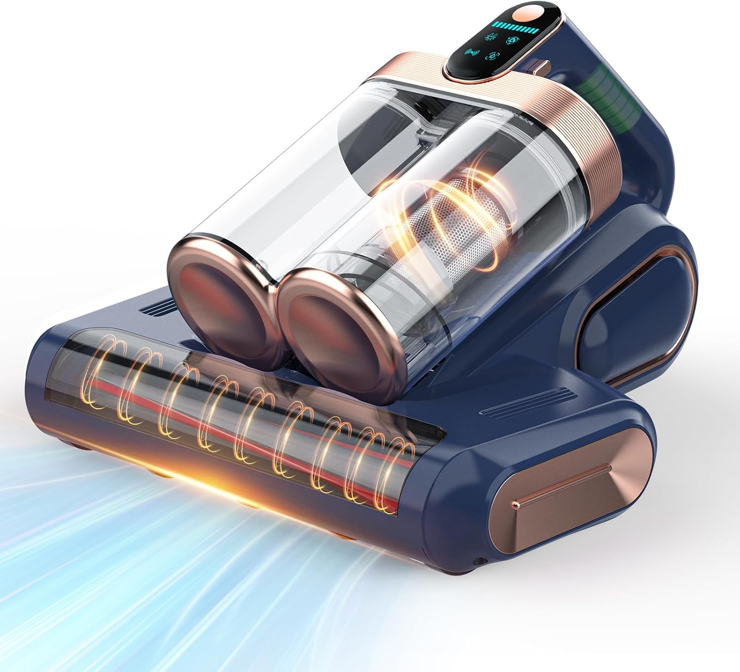 Kabelloser, Handgeführter Matratzenstaubsauger Mit 16 Kpa Uv-c-licht, Hepa-filter Und Ultraschallreiniger, Blau.