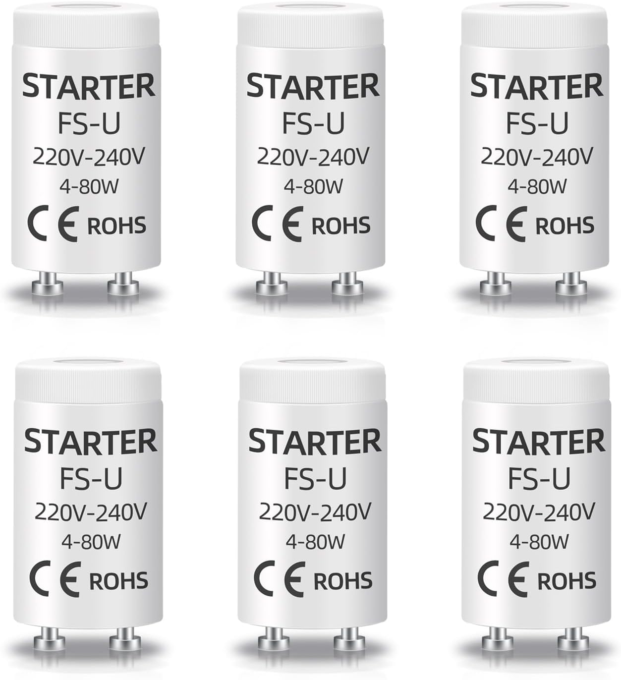 Packung Mit 6 Fsu-startern Für 4 X 80w Leuchtstoffröhren, 220-240v Wechselstrom, Steuerungszubehör Für Uv-lampen.