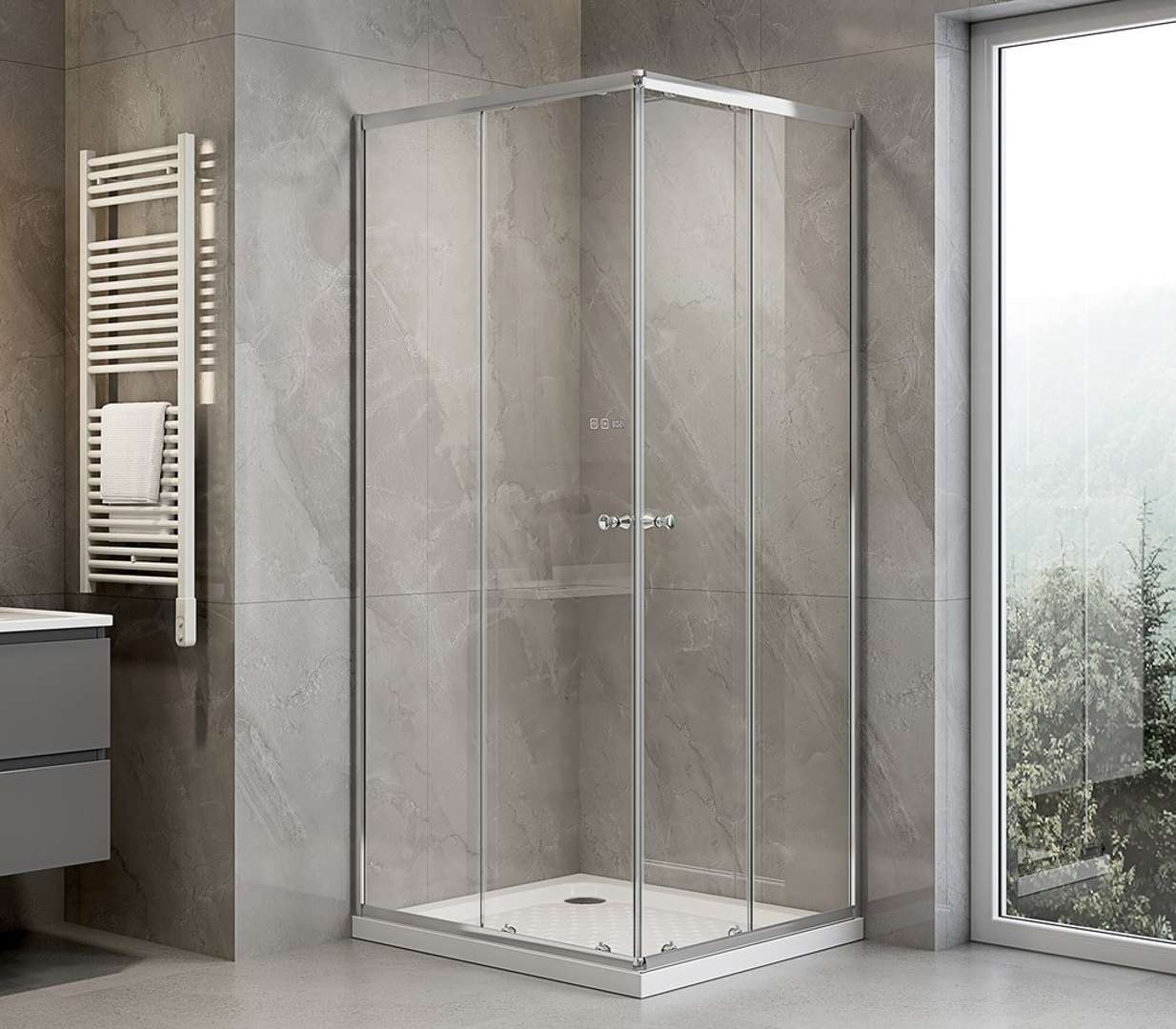 Aqualine Agga - Duschkabine 80x70 Cm, Klarglas/chrom Hlf708y