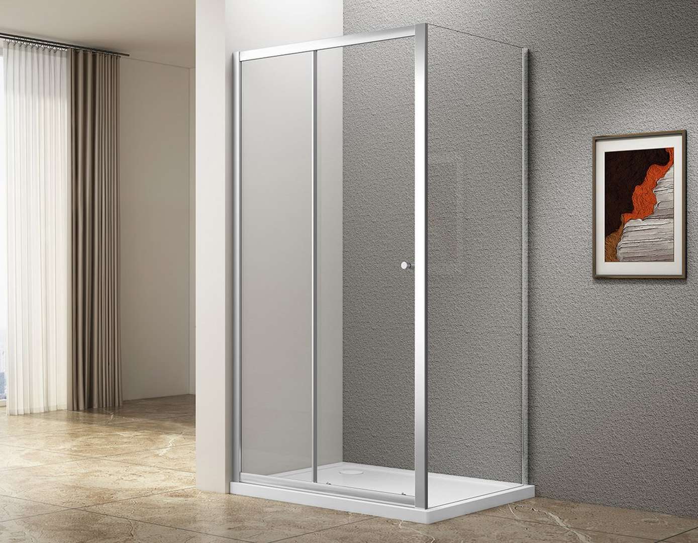 Aqualine Ugga - Duschkabine 100x80 Cm, Klarglas/chrom Ats100-01