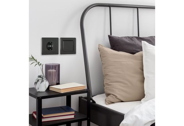 Aling Conel Lichtschalter PRESTIGE-Line Serienschalter Schwarz Soft Touch (Packung), VDE-zertifiziert