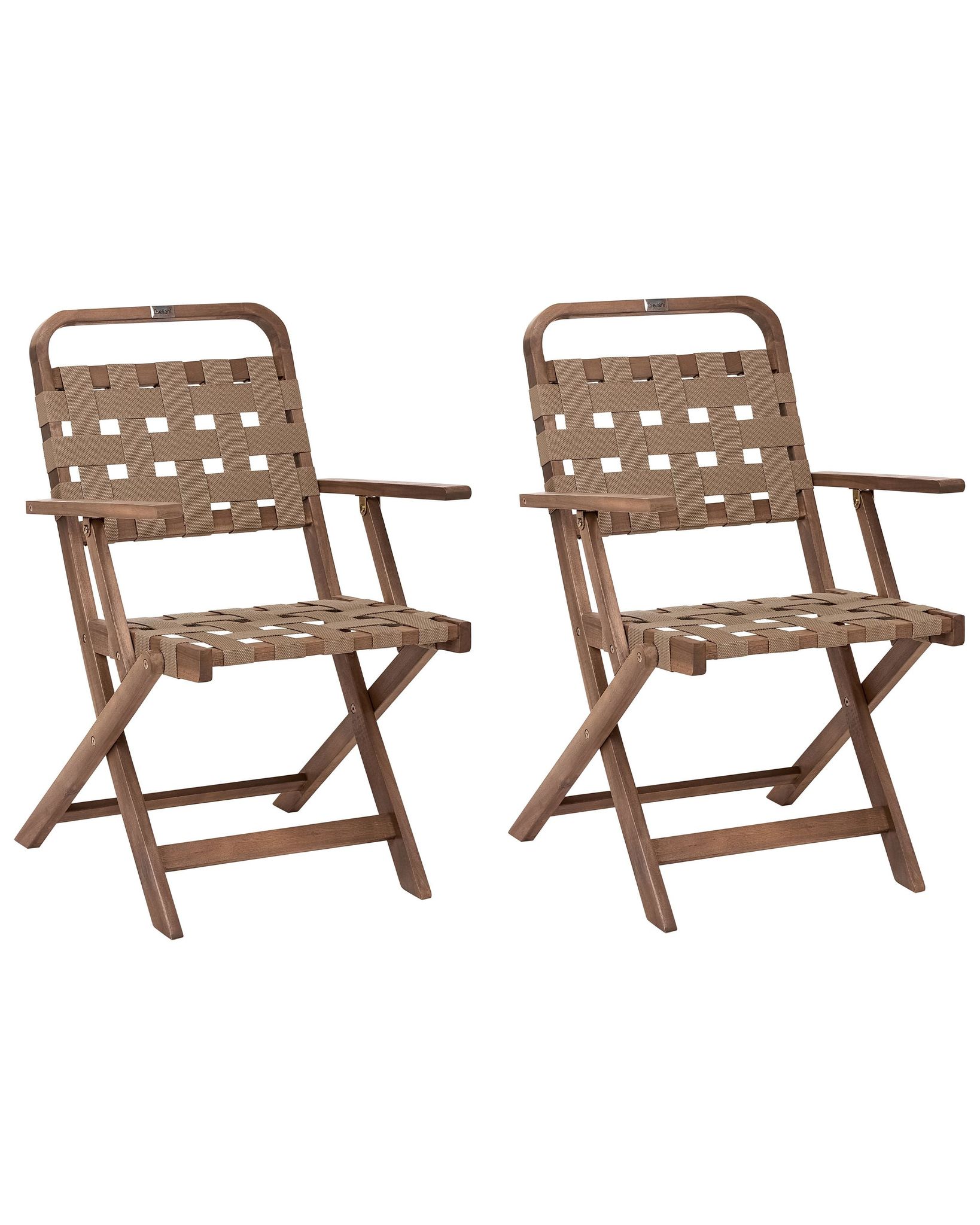 Gartenstuhl 2er Set Milzano Akazienholz Braun
