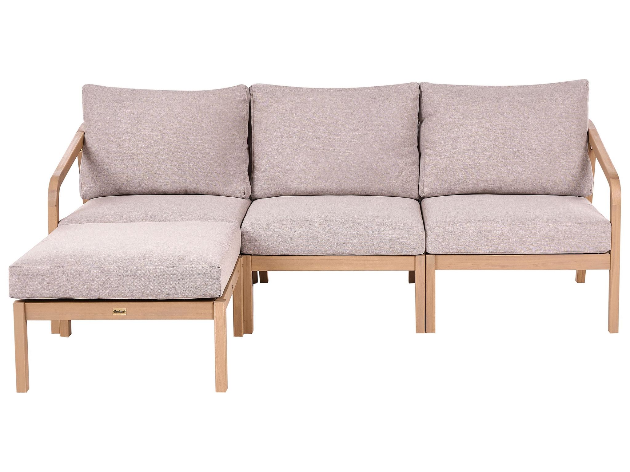 Gartensofa Mit Ottomane 3-sitzer Rivello Akazienholz Hellbraun