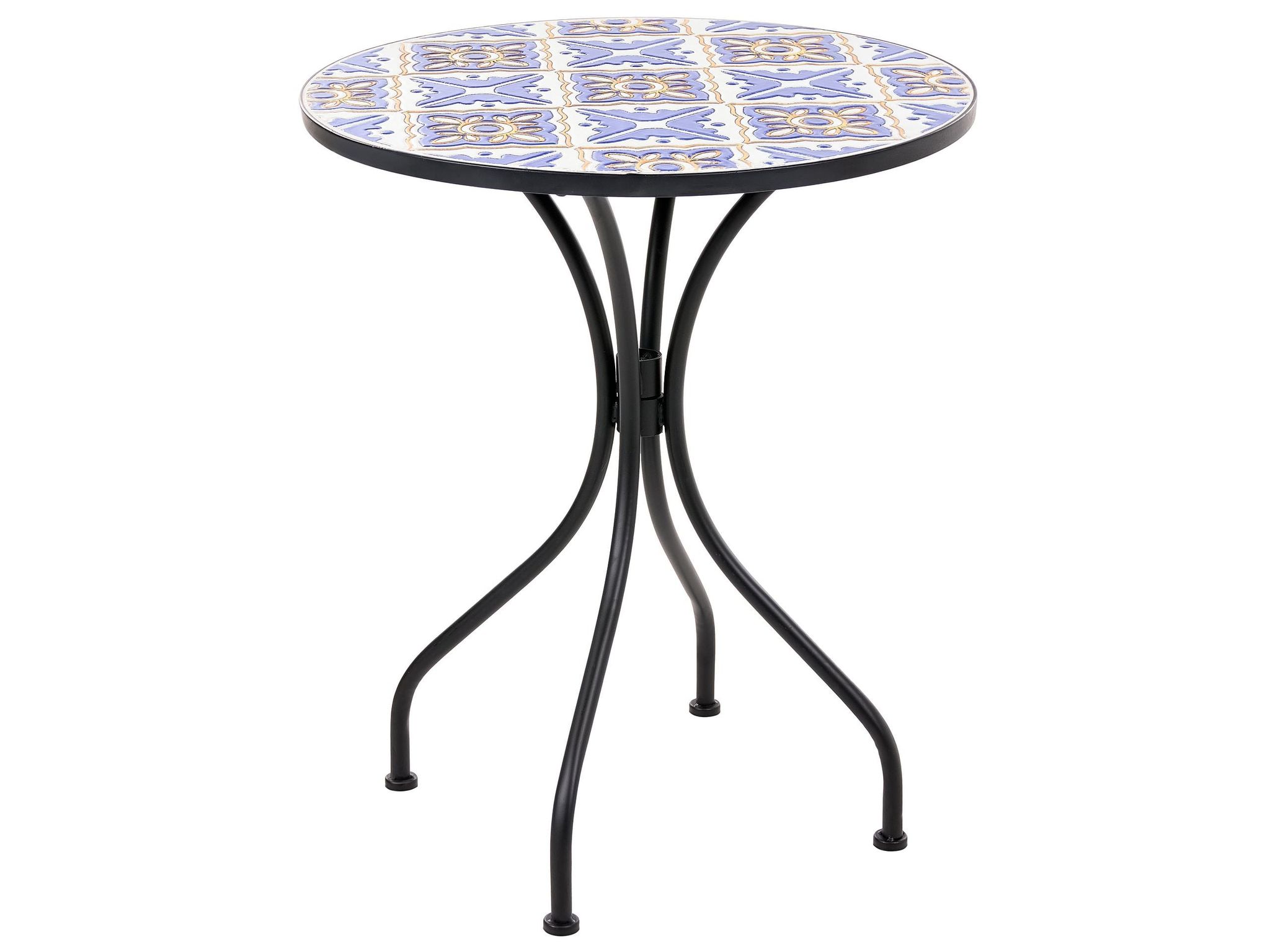 Outdoor Bistrotisch Siponto 60 Cm 60 Cm Metall Weiß / Blau