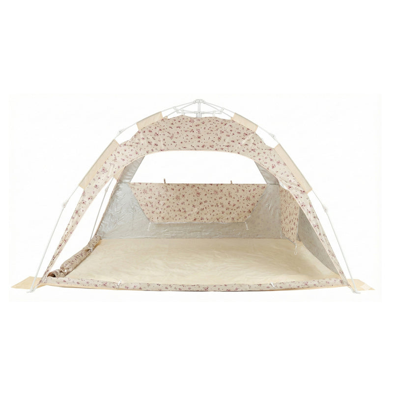 [gebraucht] B-ware Bieco Strandzelt Vintage Flowers Uv-beständig Familienzelt Mit Sichtfenster 3x3m