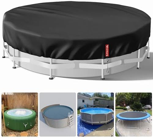 Poolabdeckung Rund 366 Cm 420d Wasserdicht Uv Schutz Winter