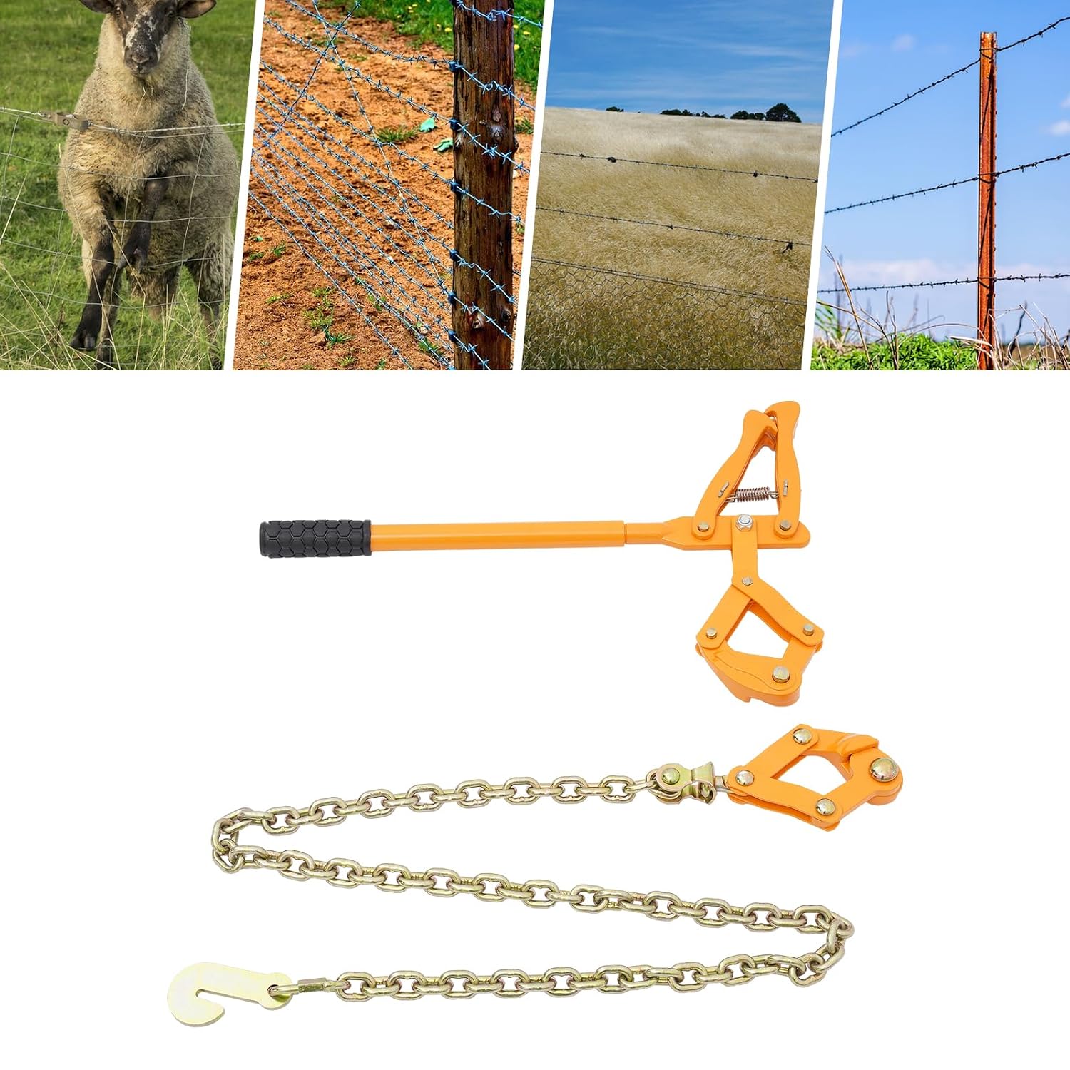 Zaunspanner Werkzeug 1,2 M Drahtspanner, Drahtzaun Reparaturwerkzeug, Drahtseil Spanner Stacheldrahtspanner Für Zäune, Viehställe Und Bauernhöfe