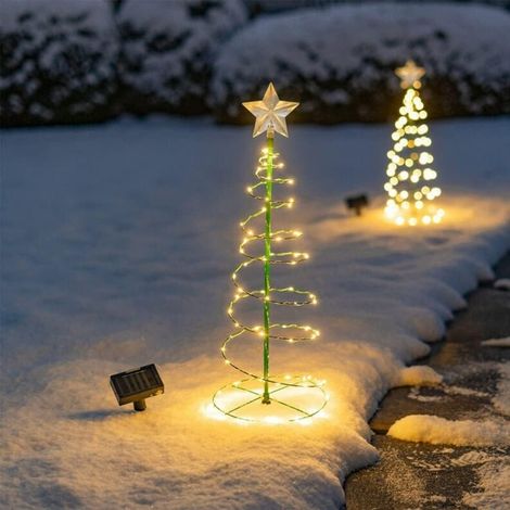 50 Cm Solar-weihnachtsbaum – 50 Leds – 2 Beleuchtungsmodi – Wetterfest Für Den Außenbereich – Galozzoit