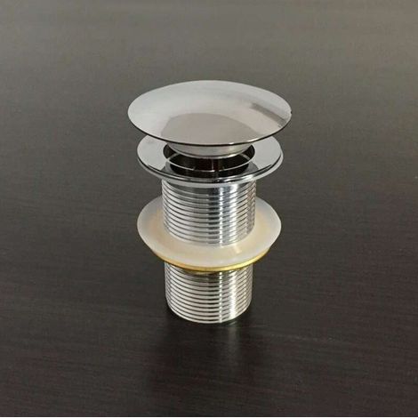 Klick-klack-waschtischablauf Ohne Überlauf – Druckknopfventil – Durchmesser 66 Mm – Höhe 78 Mm – Verchromtes Messing – Kompatibel Mit Palici-waschtischen